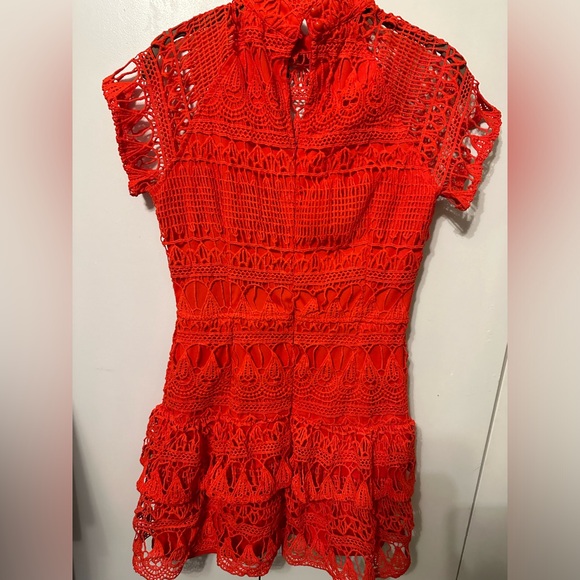 Pretty Little Thing Red Lace Mini Dress - Picture 5 of 6